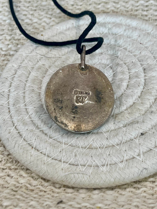 Vintage Old Pawn Handmade Sterling Silver & Lapis Lazuli Necklace