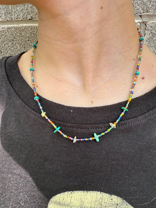 “The Golden Collection” Beaded Bliss Handmade Beaded Necklace 17” STYLE 3