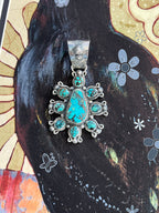 Rosella Paxson Sterling Silver and Hubei Turquoise Cluster Pendant