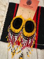 Navajo Beaded Cowboy Hat Dangle Earrings
