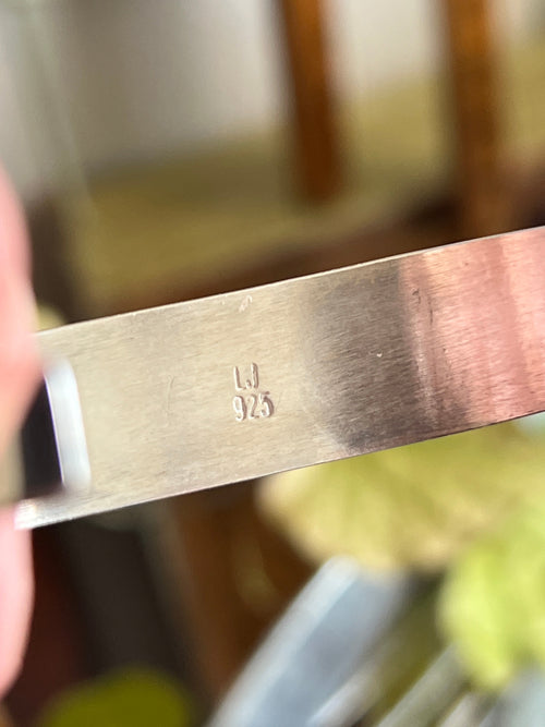 Handcrafted Sterling Silver Gems & Jewels Stacker Cuff Bracelet by Lucy Jake, Wider