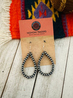 Handcrafted Sterling Silver Pearl Dangle Hoop Earrings