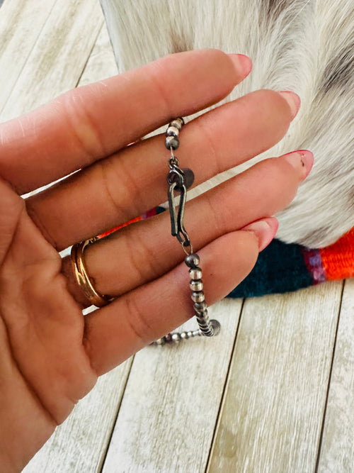 Navajo Sterling Silver, Spiny Oyster & Turquoise Beaded 20” Necklaces