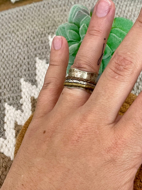 Vintage Handmade Copper Stacked Ring Sz 5.75
