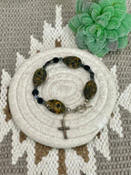 The Bijoux Vault Vintage Beaded Cross Bracelet