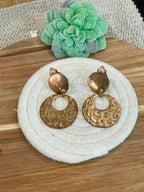 Vintage Handmade Copper Clip On Hoop Earrings