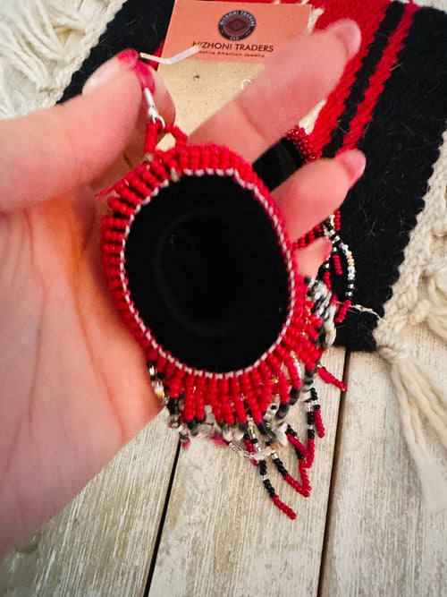 Navajo Beaded Cowboy Hat Dangle Earrings