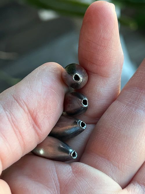 Handmade Sterling Silver Melon Beads, The Fatty