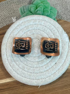 Vintage Handmade Copper Clip On Music Note Earrings