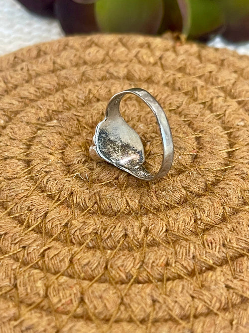 Old Pawn Vintage Sterling Silver & Onyx Sz 6.5 Ring