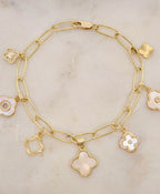 Gold Plated Quatrefoil Charm Bracelet