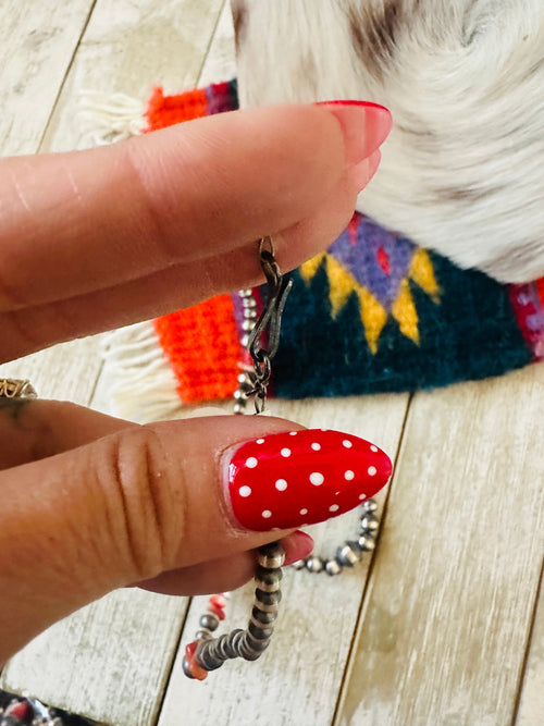 Handcrafted Sterling Silver & Spiny Oyster Beaded Necklace