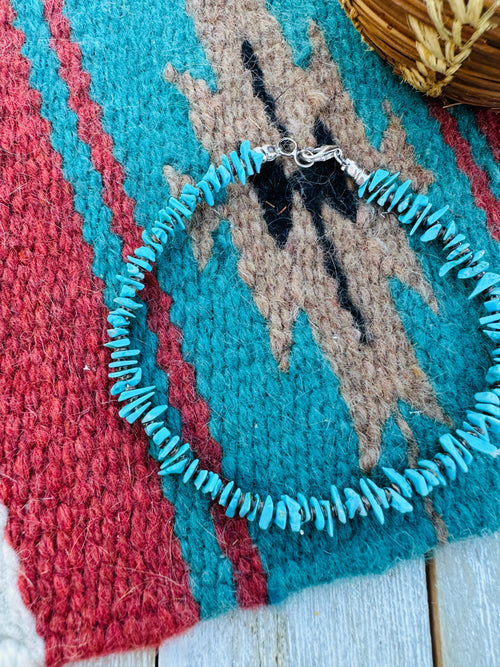 Handcrafted Turquoise & Sterling Silver Beaded Bracelet