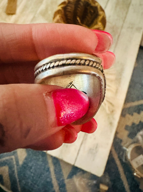 Handcrafted Old Pawn Sterling Silver Eagle Ring Size 9