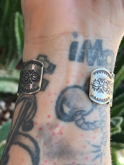 Handcrafted Sterling Silver and Orange Spiny Oyster Shell Heart Cuff Bracelet by Murphy Platero