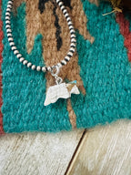 Handcrafted & Hand Carved Blue Mojave Armadillo Charm