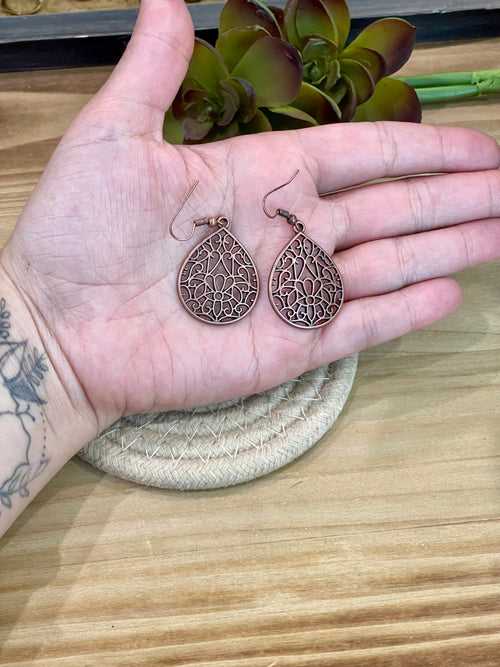 Vintage Handmade Copper Dangle Earrings