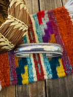 Handcrafted Old Pawn Sterling Silver Cuff Bracelet