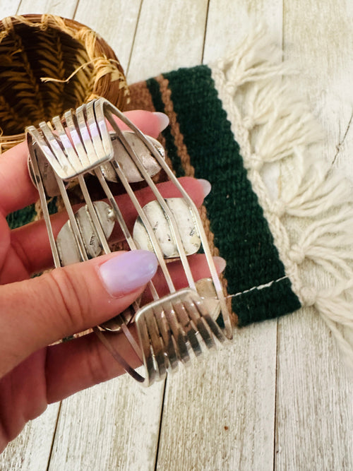 Handcrafted Old Pawn Tibetan Turquoise & Sterling Silver Cuff Bracelet