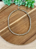 Handmade Sterling Silver 8 MM Beaded Necklace