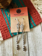 Queen Pink Conch & Sterling Silver Pearl Beaded Feather Earrings