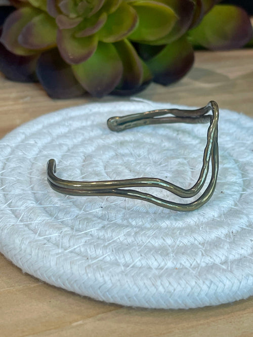 Vintage Handmade Copper Wave Cuff