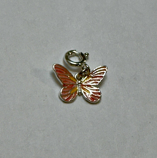 Sterling Silver Pink Butterfly Charm