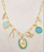 Blue Sky Gold Plated Charm Necklace