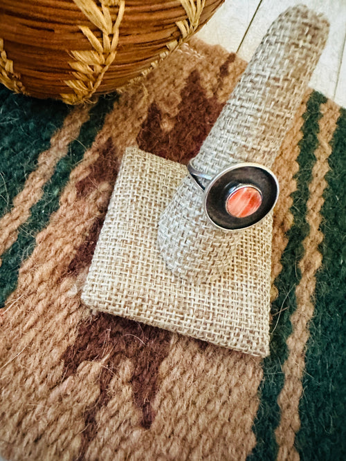 Handcrafted Old Pawn Sterling Silver & Spiny Ring Size 9.25