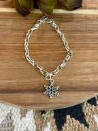 Handcrafted Sterling Silver CHRISTMAS SNOWFLAKE Charm