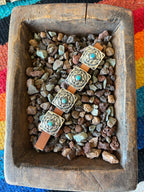 Sterling and Kingman Turquoise Concho Slide, The Cactus Flower