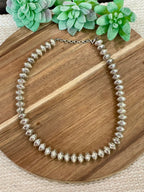Handmade Sterling Silver 14 MM Beaded Necklace