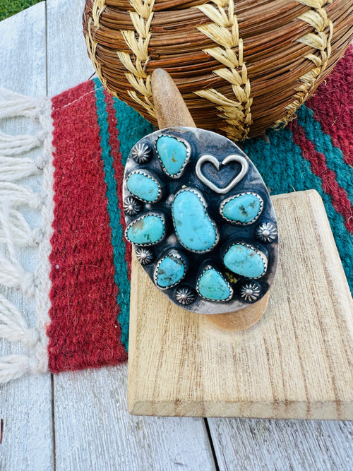 Old Pawn Navajo Sterling Silver & Turquoise Ring Size 6