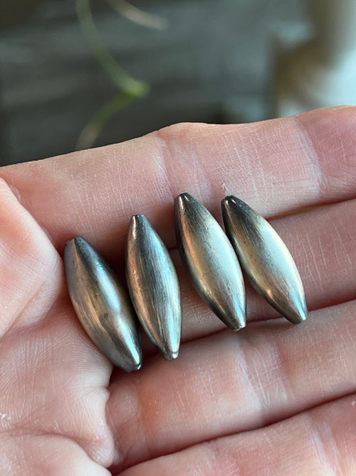 Handmade Sterling Silver Melon Beads, The Fatty