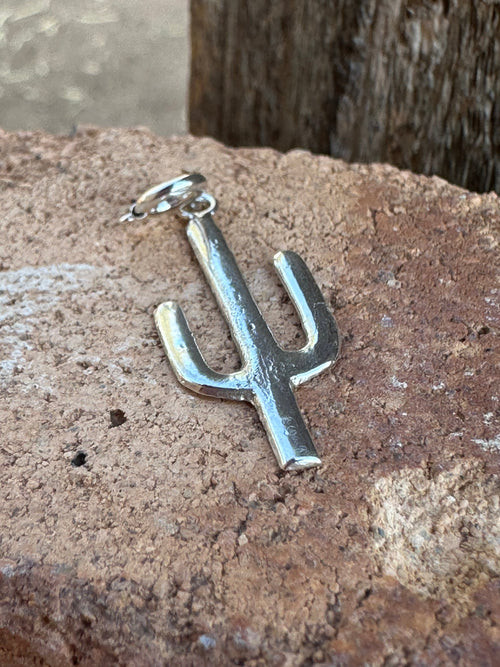 Hand Casted Crafted Sterling Silver Saguaro Charm