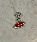 Sterling Silver Red Lips Charm