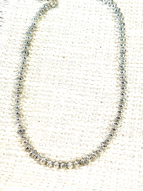 Handmade Sterling Silver 8 MM Beaded Necklace
