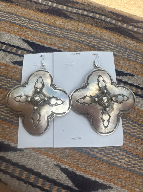 Old Pawn Sterling Silver Concho Dangles