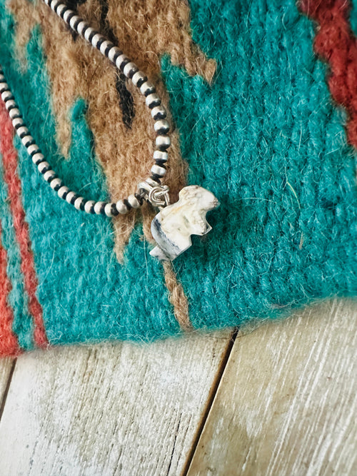 Handcrafted & Hand Carved Blue Mojave Rabbit Charm