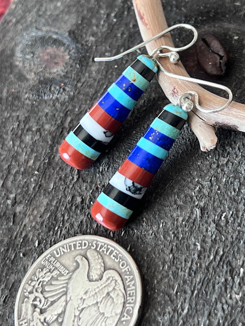 Santo Domingo Layered Multistone Earrings by Ronald Chavez, Stacked Gems #5