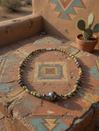 Palomino Turquoise Hand Strung Sterling Silver Beaded Necklace
