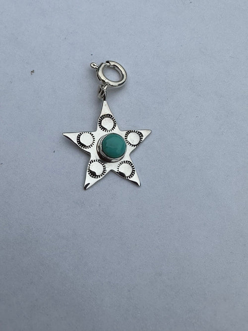 Sterling Silver and Turquoise Star Charm
