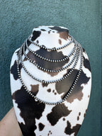 Handmade 5mm Sterling Silver Pearl Style Beaded Necklace w/ 2 inch extender