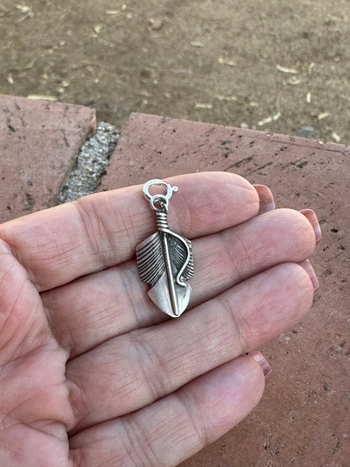 Handcrafted Crafted Sterling Silver Feather Charm