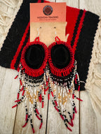 Navajo Beaded Cowboy Hat Dangle Earrings
