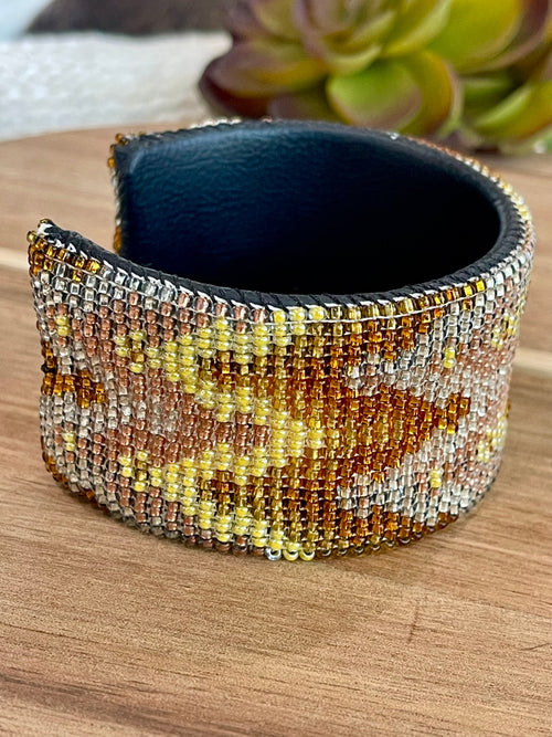 Vintage Handmade Beaded Bracelet Cuff