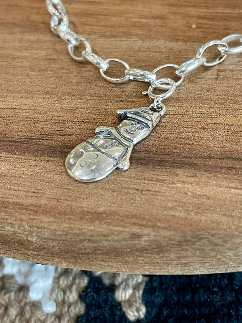 Handcrafted Sterling Silver CHRISTMAS SNOWMAN Charm
