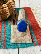 Old Pawn Navajo Sterling Silver & Lapis Men’s Ring Size 8