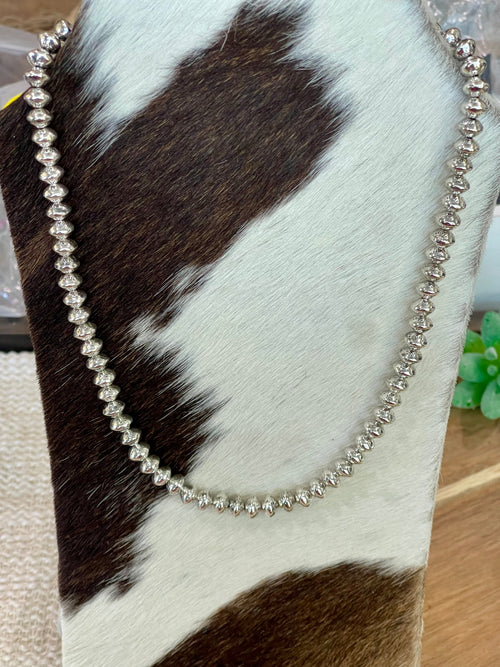 Handmade Sterling Silver 8 MM Beaded Necklace