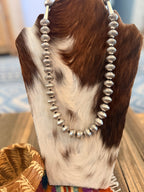 Handcrafted Sterling Silver Liberty Dime Beaded Necklace by James McCabe